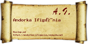 Andorka Ifigénia névjegykártya